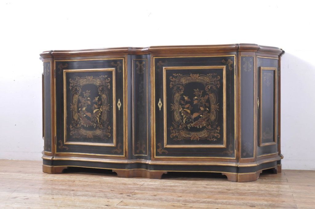 HR668 【希少オールドカリモク】2面彩光 キュリオケース 食器棚 HR668