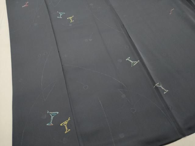 平和屋着物○上質な小紋 グラス さくらんぼ 正絹 逸品 DAAS2453tw