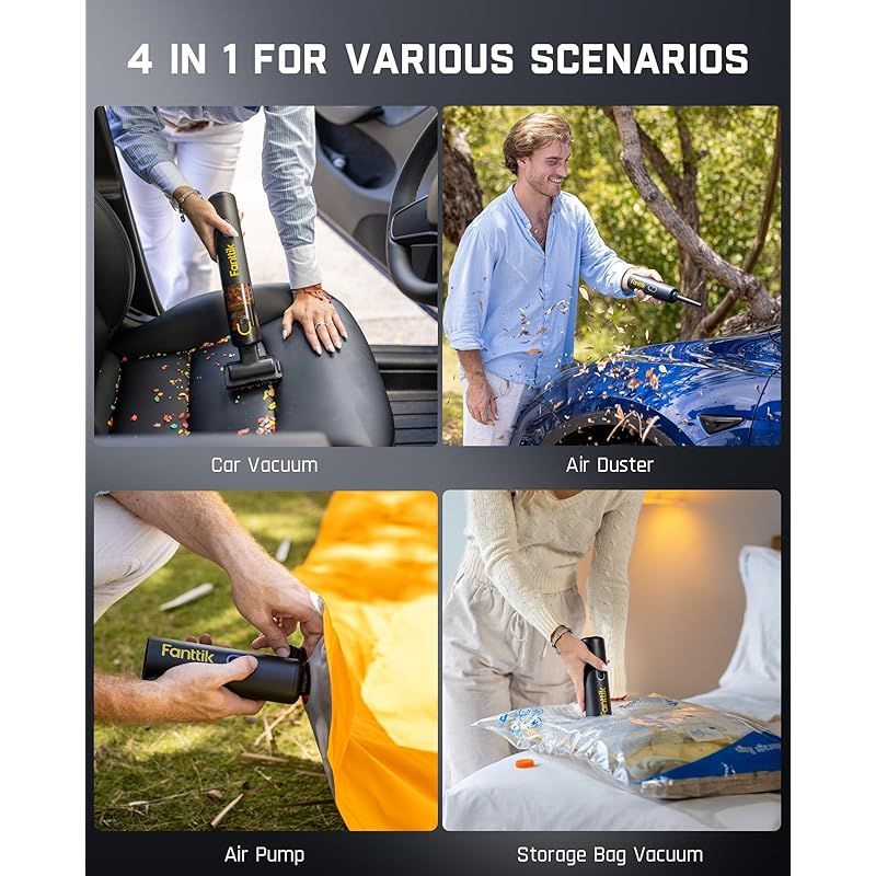 Fanttik Slim V8 Apex ハンディクリーナー 車用掃除機 19000Pa 強力吸引 4in1 吸い込み 吹き飛ばし両用 軽量 40分間連続稼働 急速充電 Type-C ハンディ掃除機 車 家庭 キーボード 0