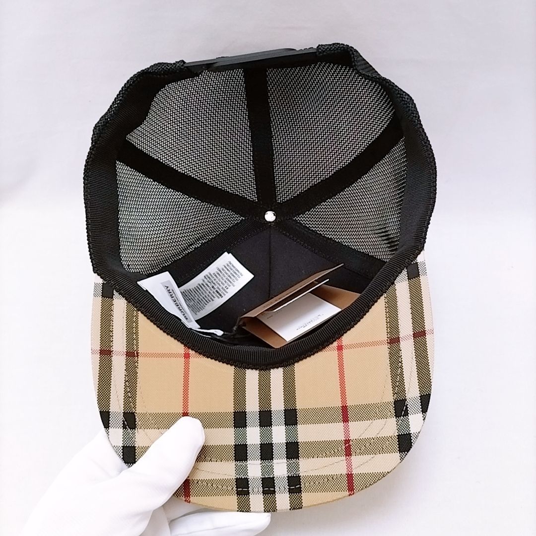 新品未使用】BURBERRY チェック＆メッシュ キャップ 帽子 バーバリー