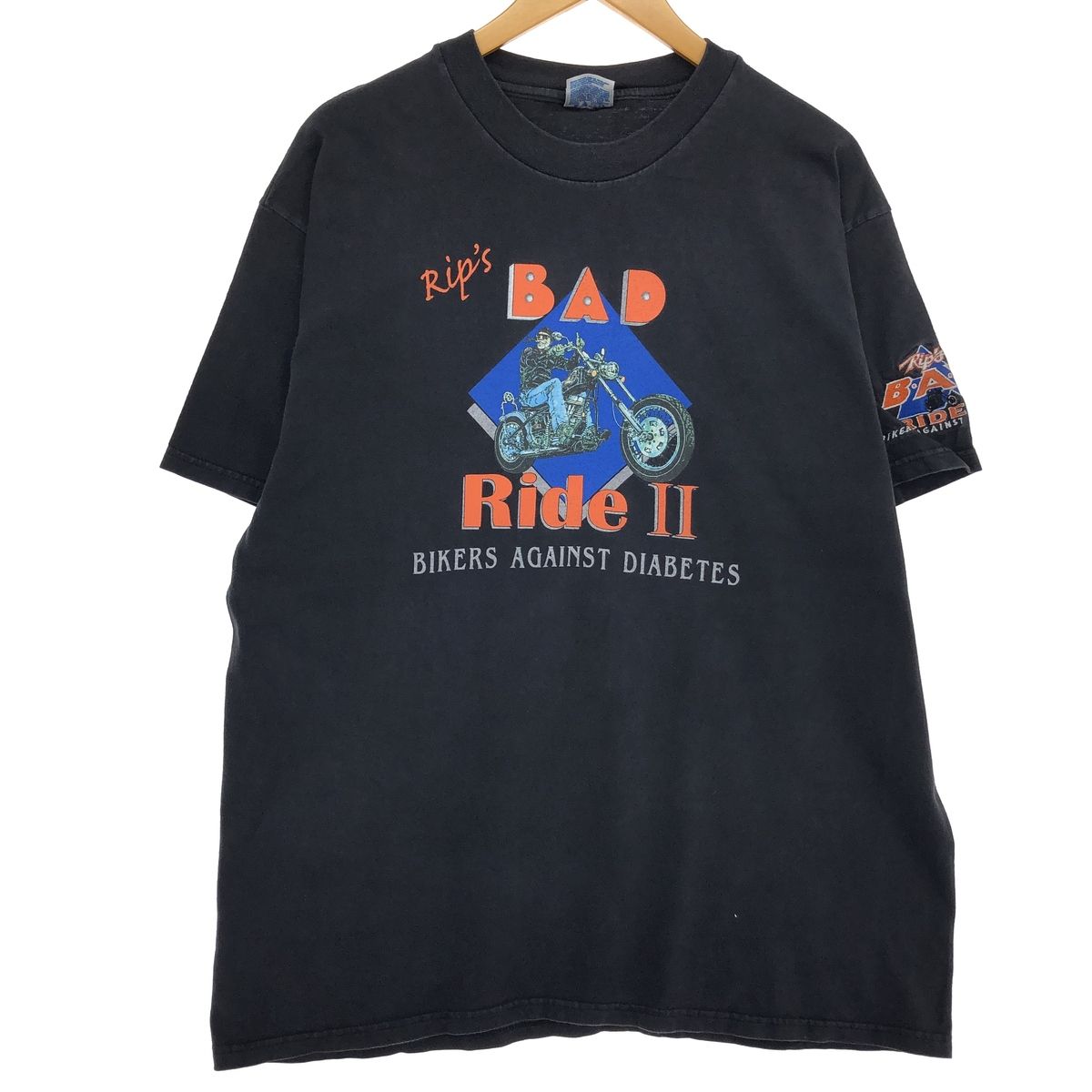 古着 ヘインズ Hanes Rip's BAD Ride モーターサイクル バイクTシャツ メンズXL/eaa465197