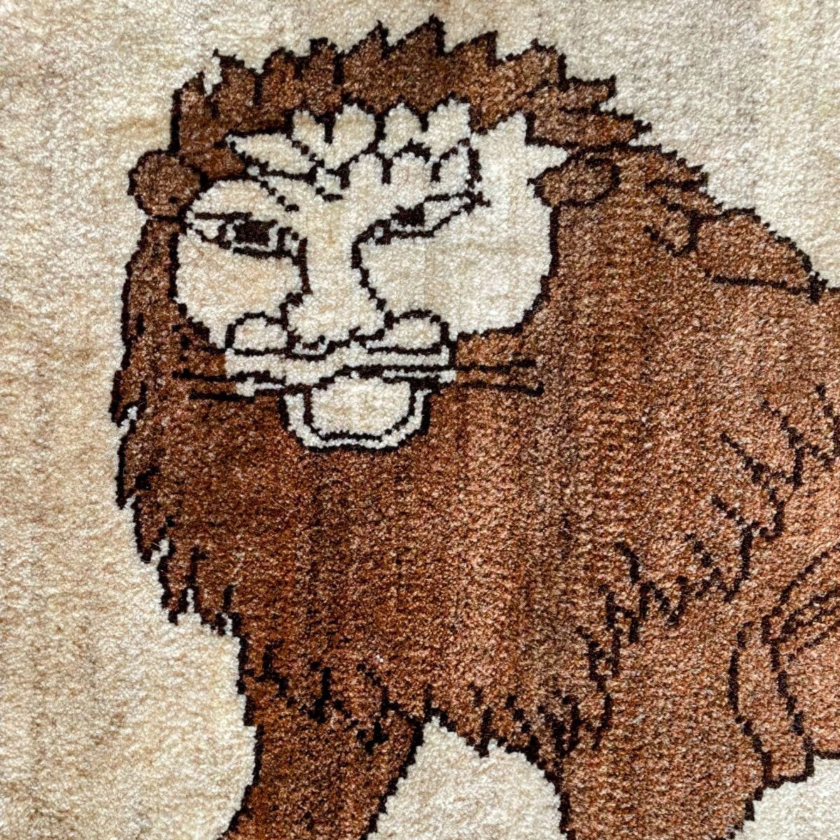 ギャッベライオン 本物 手織り ペルシャ ロリバフ ブランド ギャベ