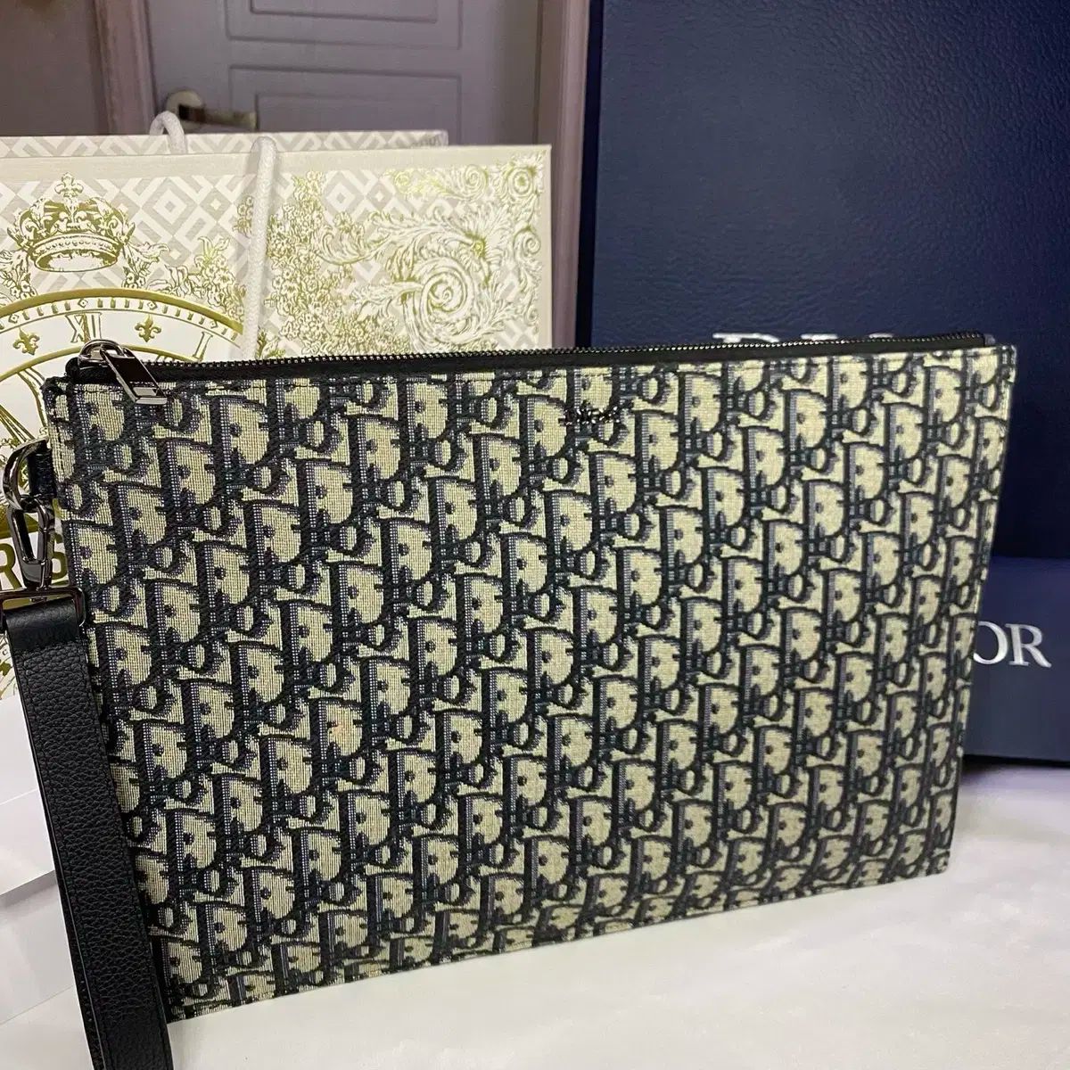 A4 ／ 22SS } Dior(ディオール) オブリーク ジャカード ポーチ
