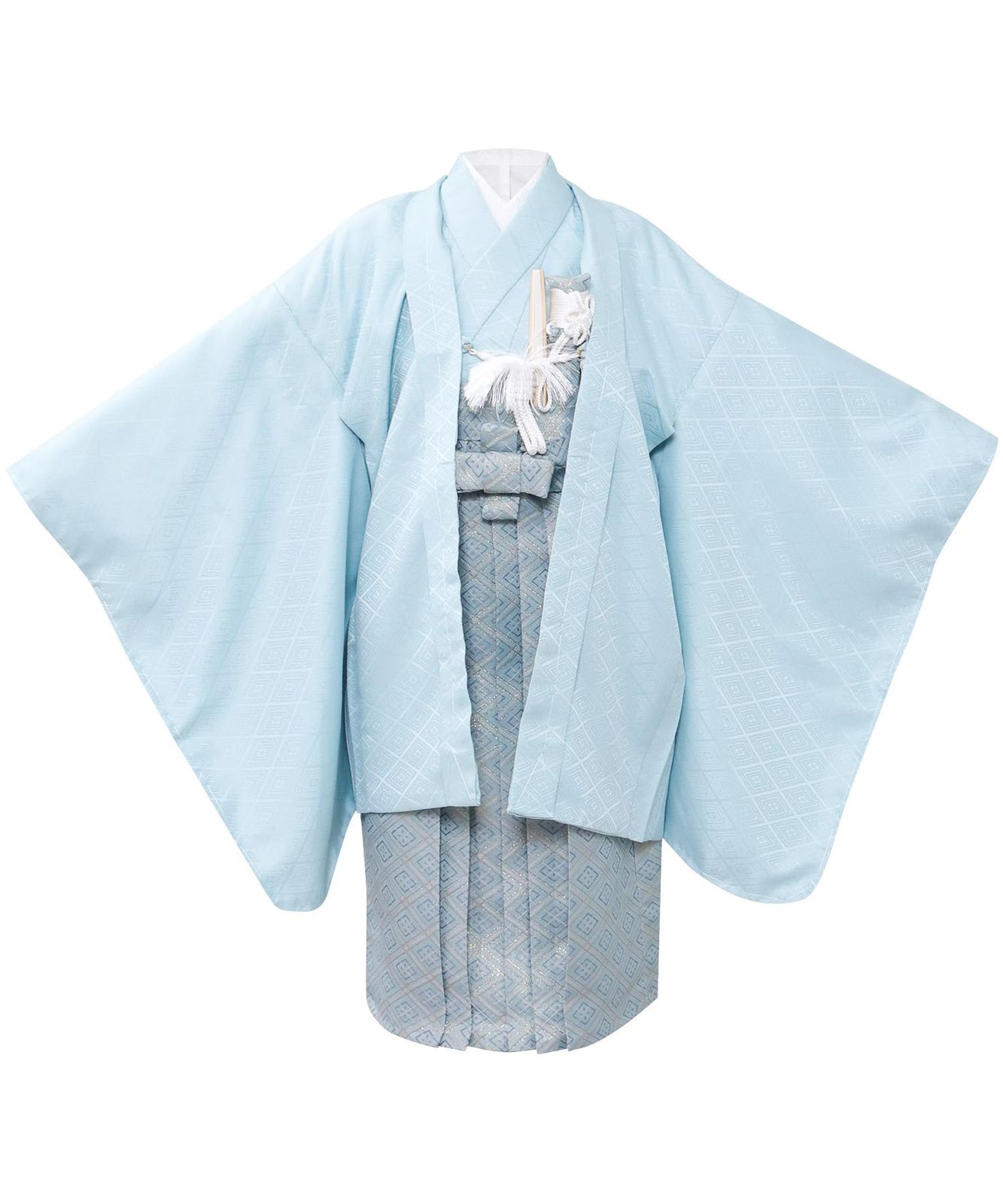 難有り 初宮参り 一つ身 正絹 御祝着 七五三 松鷹 長襦袢付 男