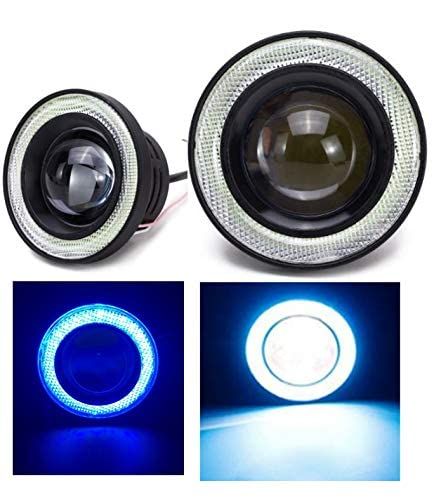 Kstyle LED 水色 2.5 フォグランプ 汎用 イカリング 付き ライトブルー 30w 高性能 COB 防水 左右 2個 セット (2.5インチ-64mm) [2.5インチ-64mm]