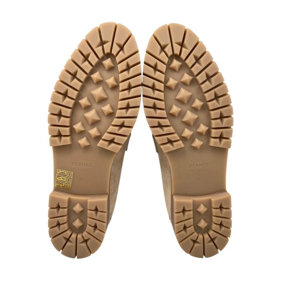 ☆E4432 エルメス ローファー モカシン フォーブル H222054Z D1360 36
