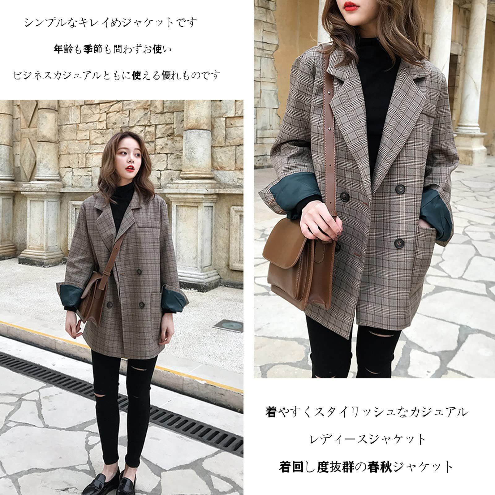 KumiModa スーツジャケット レディース グレンチェックテーラード