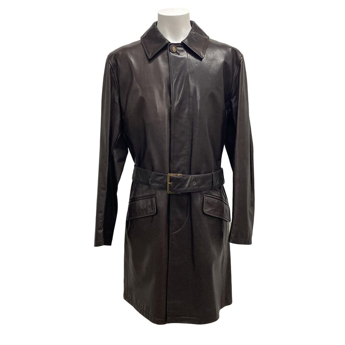 HERMES(エルメス) コート サイズ48 L メンズ美品 - ダークブラウン