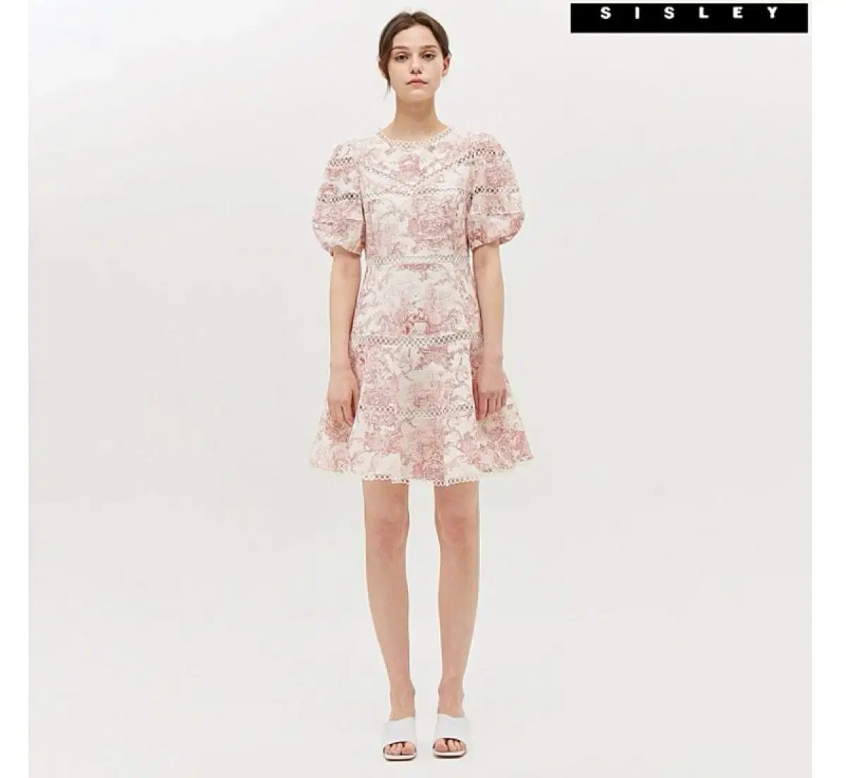 SISLEY シスレー プリンティング パンチング ワンピース ヘッドバンド セット