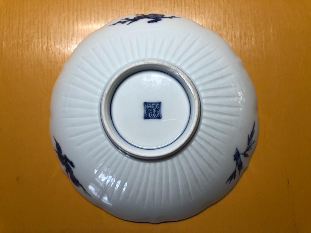 松竹梅紋 印判染付皿 10客 ※バラ売り・アソート売り可