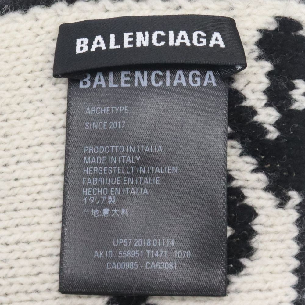 BALENCIAGA (バレンシアガ) オーバーオールロゴ 総柄マフラー 大判