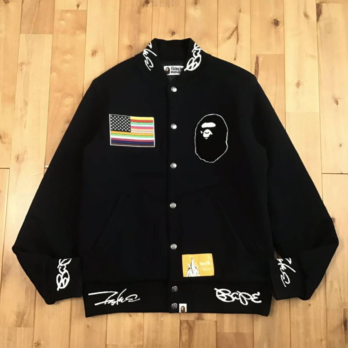 ☆激レア☆ FUTURA × BAPE varsity jacket Lサイズ a bathing ape 