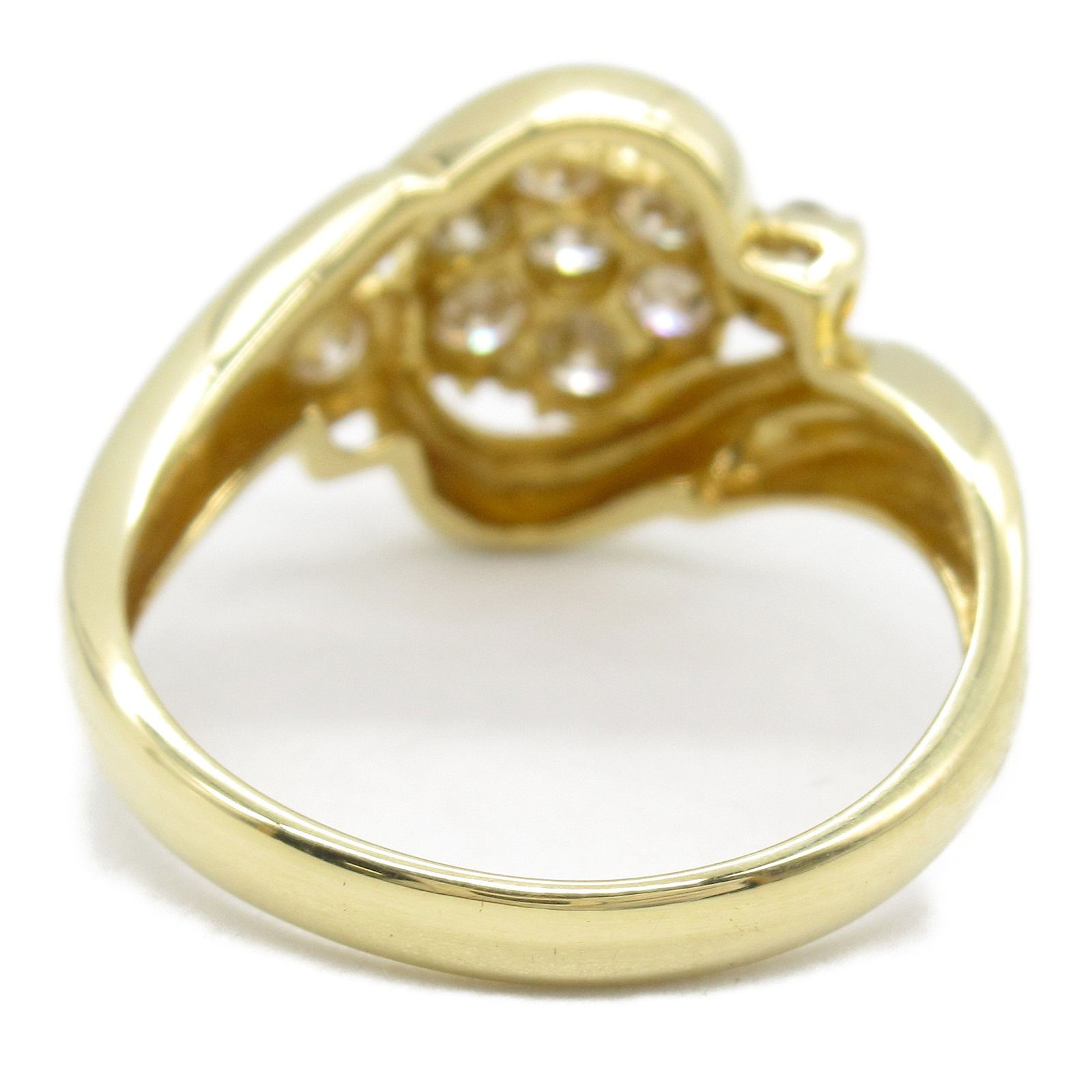 ツツミ　フラワーパヴェダイヤモンドリング 配送 TSUTSUMI フラワーモチーフリング ジュエリーツツミ K18