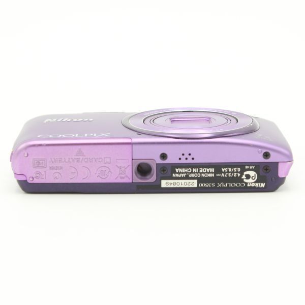 Nikon COOLPIX S3500 パープル　動作確認済 Nikon COOLPIX S3500 Purple 20.05 MP Digital Camera English
