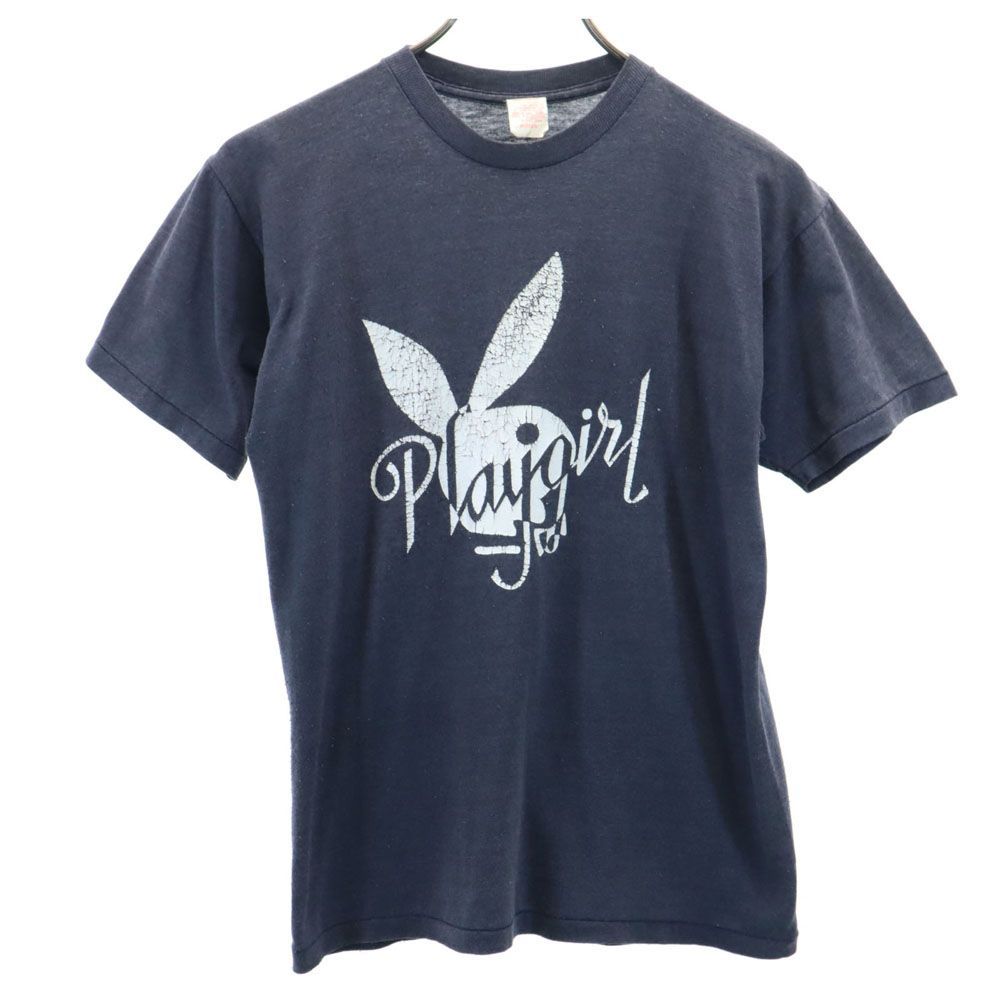 ヴィンテージ 70s 80s プリント 半袖 Tシャツ M ブラック系 VINTAGE メンズ 古着 【240513】 メール便可