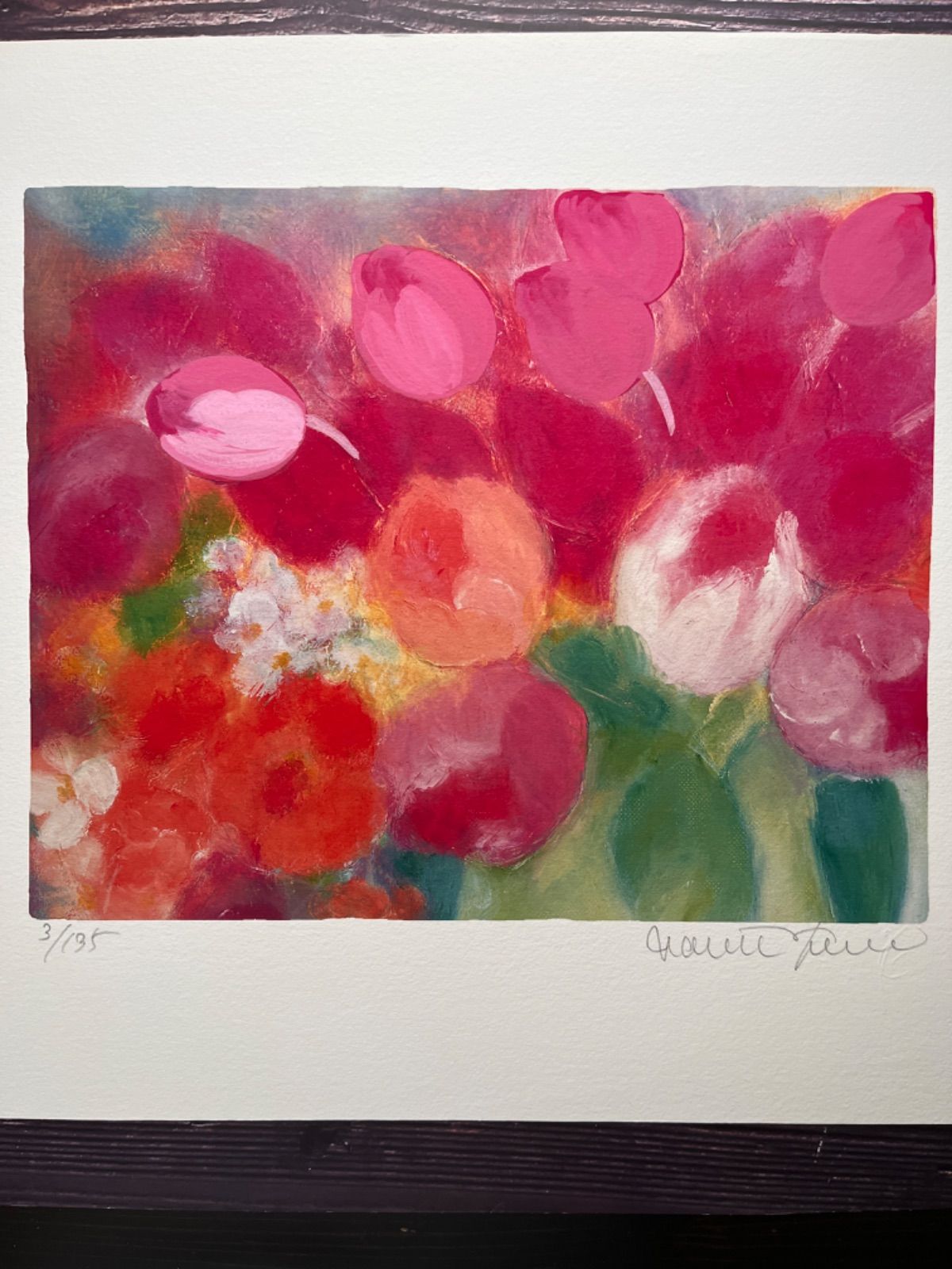 版画ジニー・キム限定ジクレー直筆サイン・作家着彩入証明書付新品額