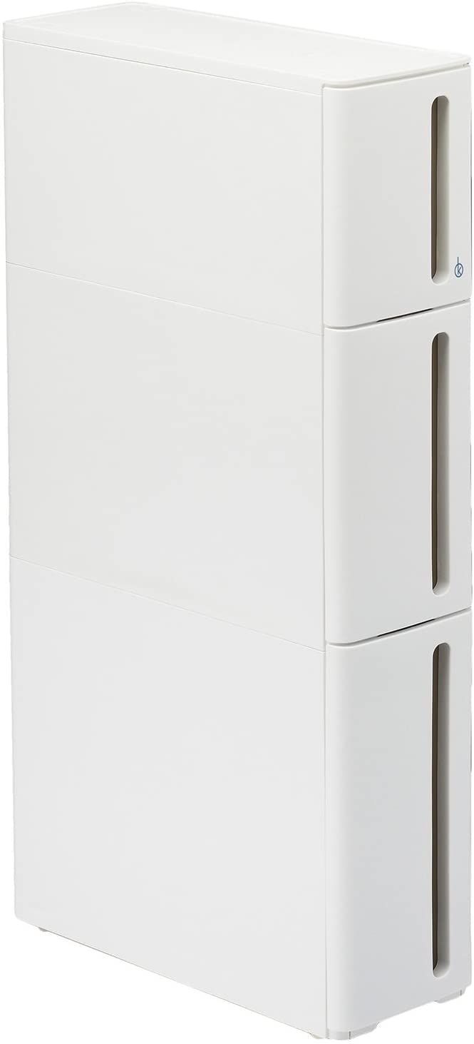 【在庫セール】すぐに使える完成品 一般的なキッチンと同じ高さ(85cm) 重ねて使えるロック機構 ホワイト 引き出し落下防止ストッパー 3段 付き 引き出し 日本製 17cm キッチンラック ランドリ