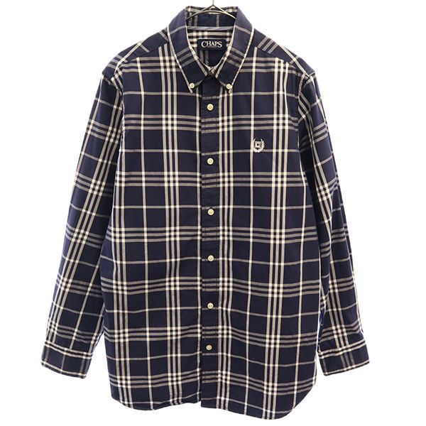 チャップス メンズ 長袖 ボタンダウンシャツ チェック柄 青 USA古着 90s CHAPS - CHAPSRALPHLAURENチェック柄ボタンダウン長袖シャツの通販