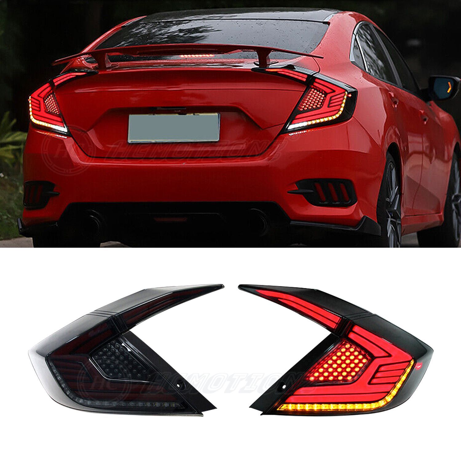 ホンダシビックCivic 16-21モデルラインデザイン流光ターンシグナルテールライトアセンブリ 9.23