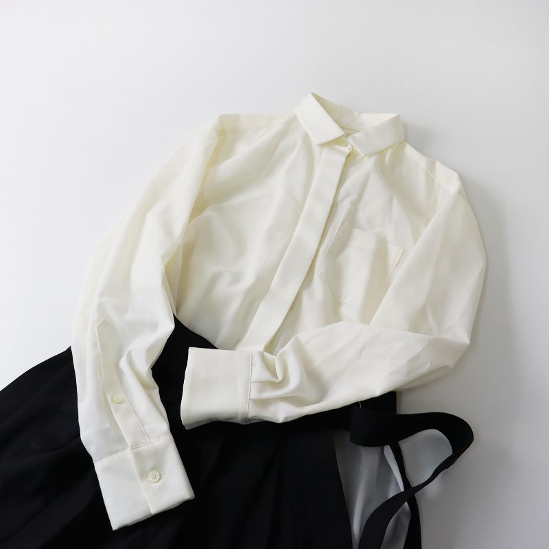 2022 サカイ sacai 22-06036 シャツxプリーツスカートドッキングベル  