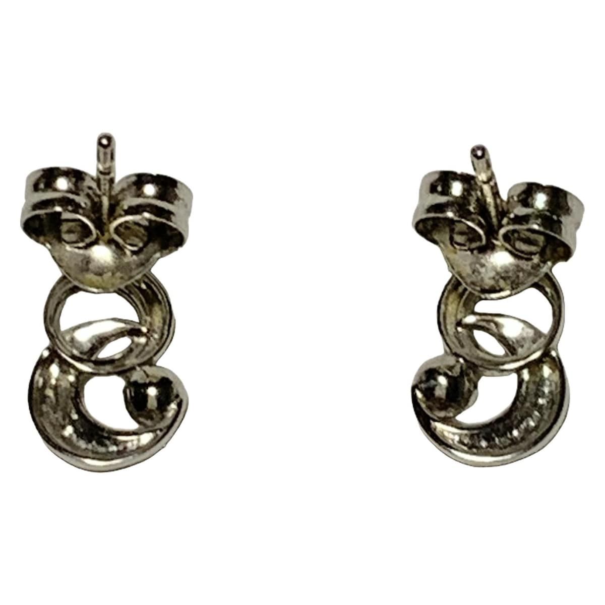 STAR JEWELRY スタージュエリー ピアス - K10WG×ダイヤモンド 総2Pダイヤ 片側1Pダイヤ