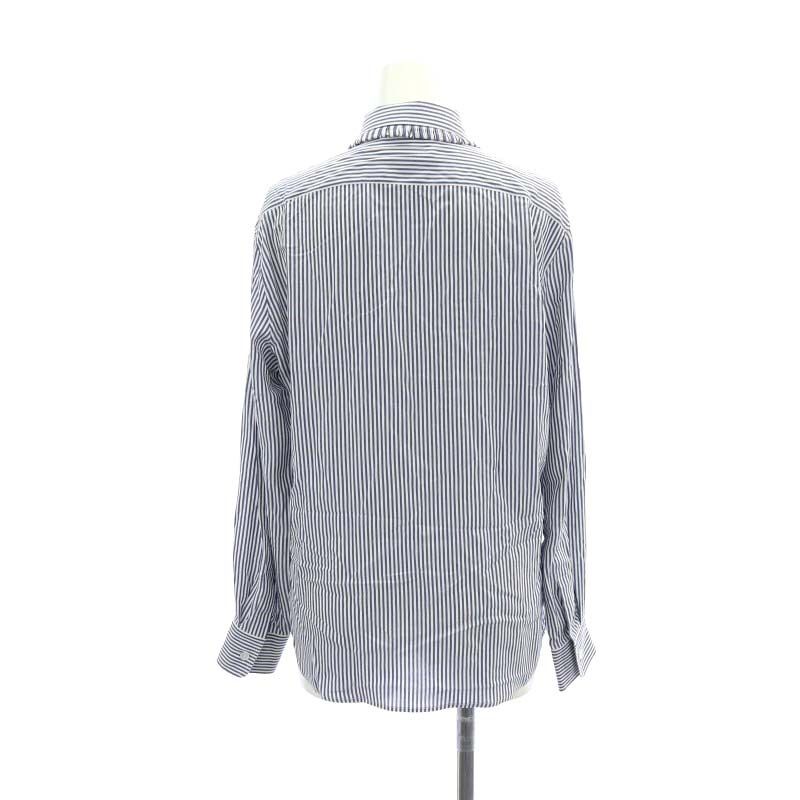 CELINE エディスリマン ストライプ 袖&襟フリルブラウス 34 CELINE エディスリマン ストライプ 袖&襟フリルブラウス 34