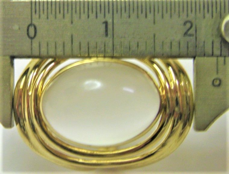 K18 18金リング指輪ムーンストーン 約13.3mm×9.3mm サイズ#15 - メルカリ