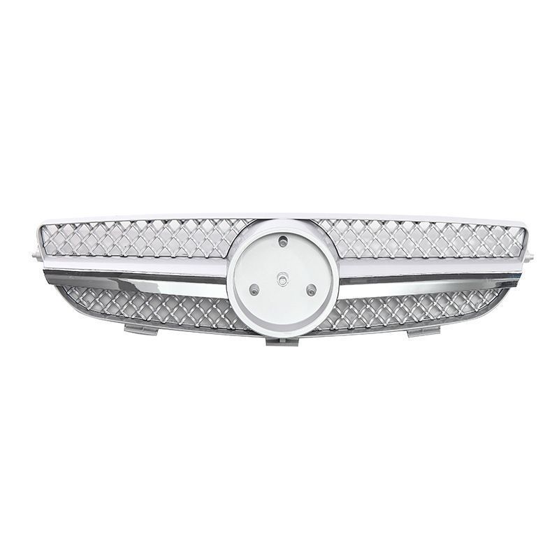 フロントグリル 男女兼用 クラシック改装 ベンツ CLK W209 2003-2009 用 AMG風 全銀 中網 ABS製 ss 入荷