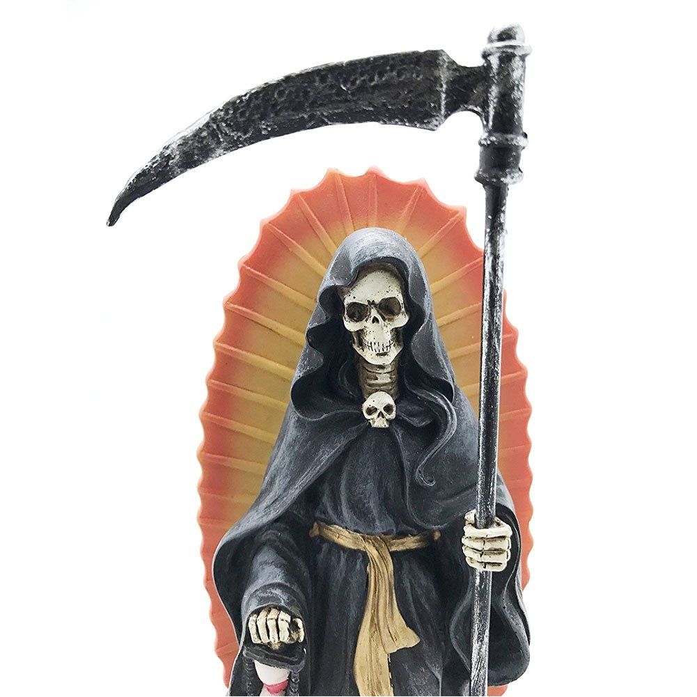 Pacific Giftware サンタ ムエルテ 聖死の聖人 立っている宗教像 7.25インチ ブラックマジック 保護 サンティシマ ムエルテ彫刻