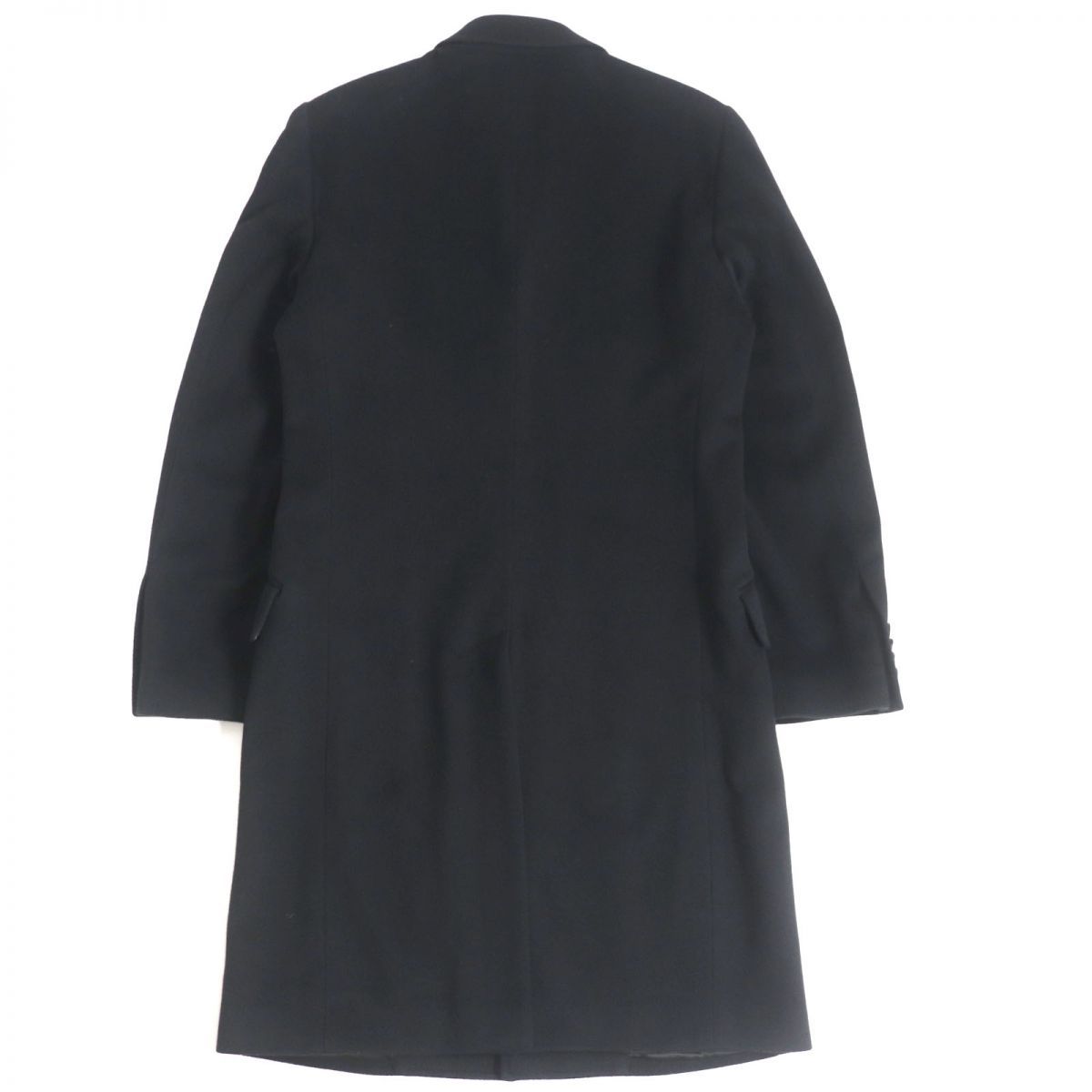 高級 ドルチェ＆ガッバーナ カシミヤ混ウールロングチェスターコート ブラック L 高級 ドルチェ＆ガッバーナ カシミヤ混ウールロングチェスター