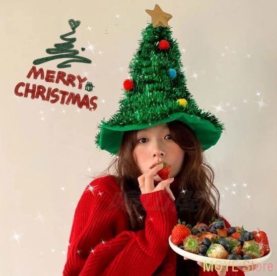 新作 未使用】サンタ コスプレ サンタ帽子 ミニクリスマスツリー