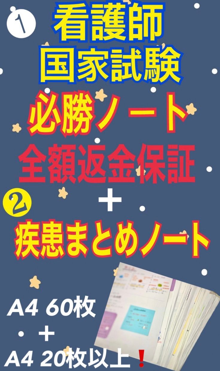 周りと差をつける❗️】看護師国家試験必勝ノート➕疾患まとめノート - メルカリ