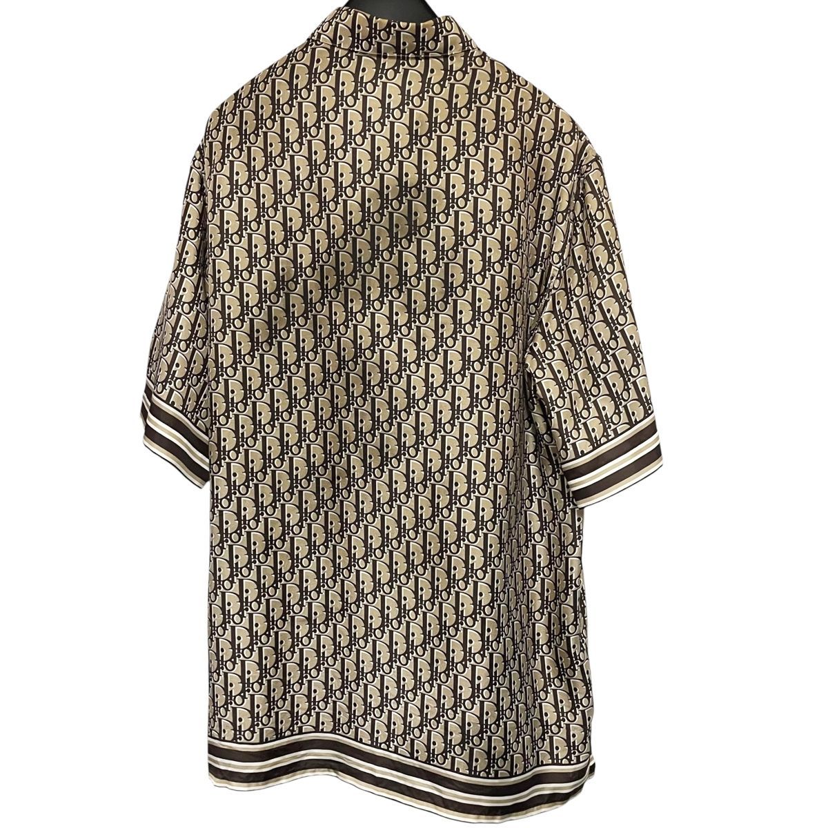 Dior ディオール オブリーク ショートスリーブ シルクシャツ 193C545A4751 サイズ 39 総柄 ベージュ 半袖 25029881DS