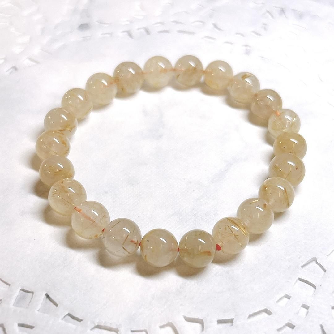 E11540】ゴールデンルチルクォーツ＊9㎜＊ブレスレット＊仕事