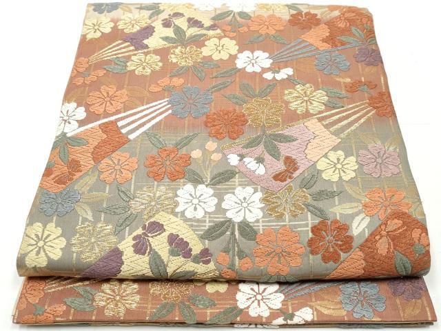 SO-536 袋帯 六通 正絹 石摺唐糸 人 動物 植物 ハイセンス 逸品 SO-536 袋帯 六通 正絹 石摺唐糸 人 動物 植物 ハイセンス 逸品
