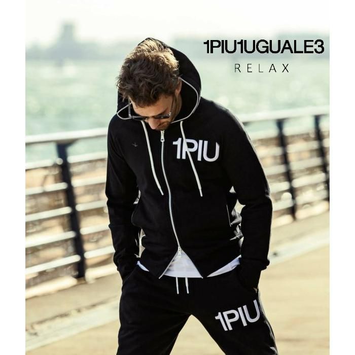 1PIU1UGUALE3 RELAX ウノピゥウノウグァーレトレ リラックス 刺繍ロゴスウェットパーカー パンツ ブランド 上下セット セットアップ  ジャージ