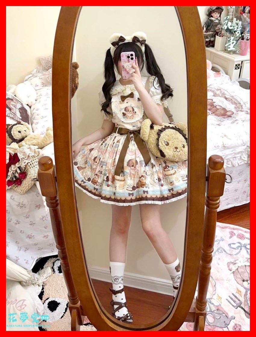 ワンちゃん柄ジャンパースカート ロリータワンピース