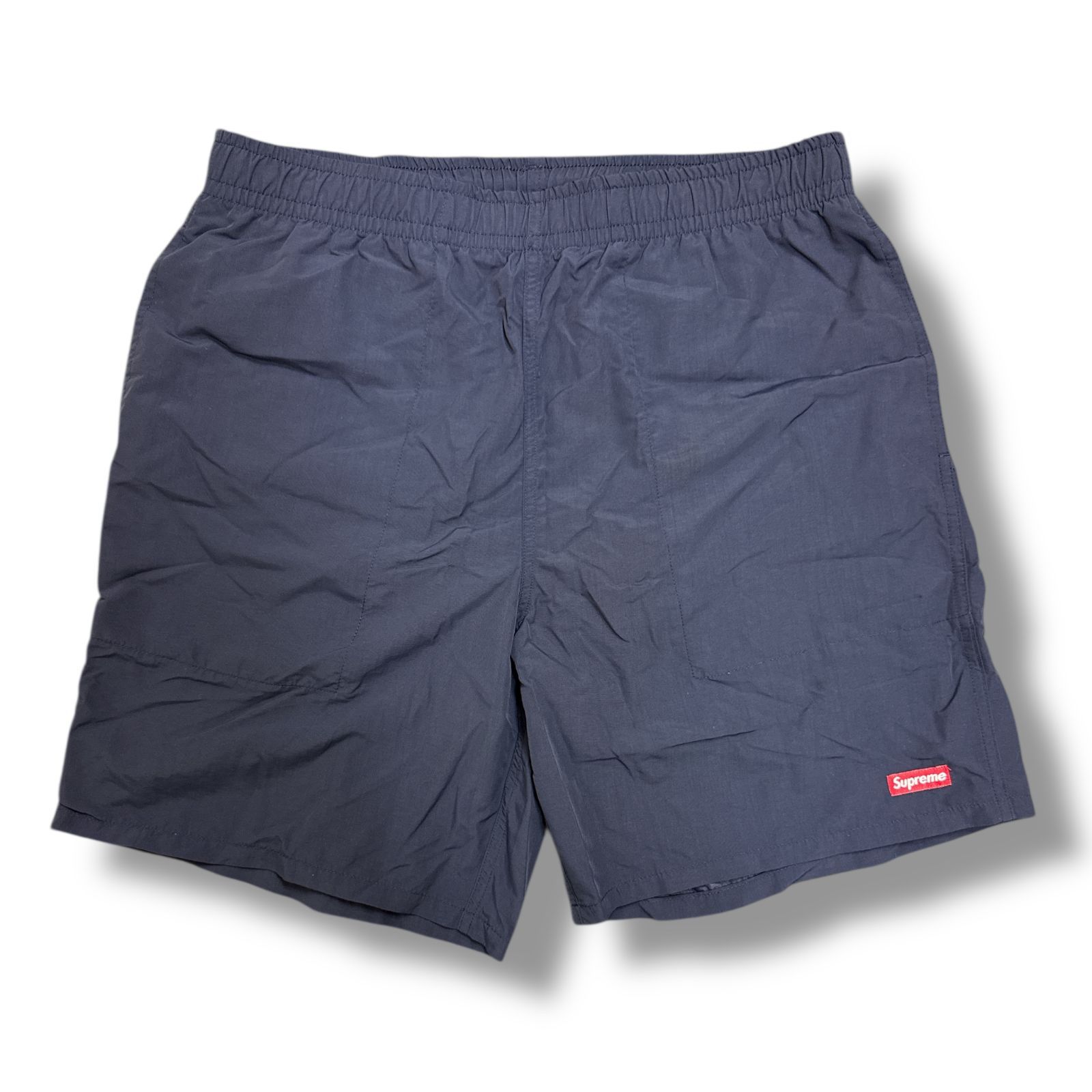 正規 Supreme 23SS small box logo Nylon Water Short スモールボックスロゴ ナイロン ウォーターショーツ ハーフパンツ シュプリーム M ネイビー 91471A7