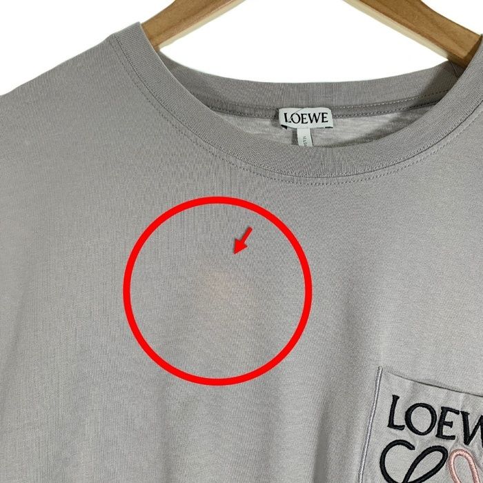 LOEWE ロエベ アナグラム 刺繡ロゴ ポケットTシャツ グレー H526Y22X99 