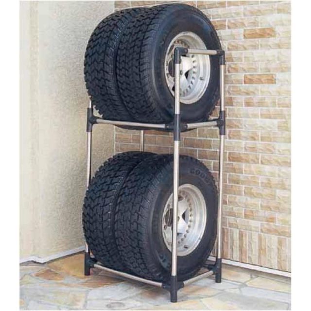 アイリスオーヤマ ステンレスタイヤラック KSL-710 ブラック 耐荷重120kg サビにくい 大型ミニバン SUV用タイヤ4本