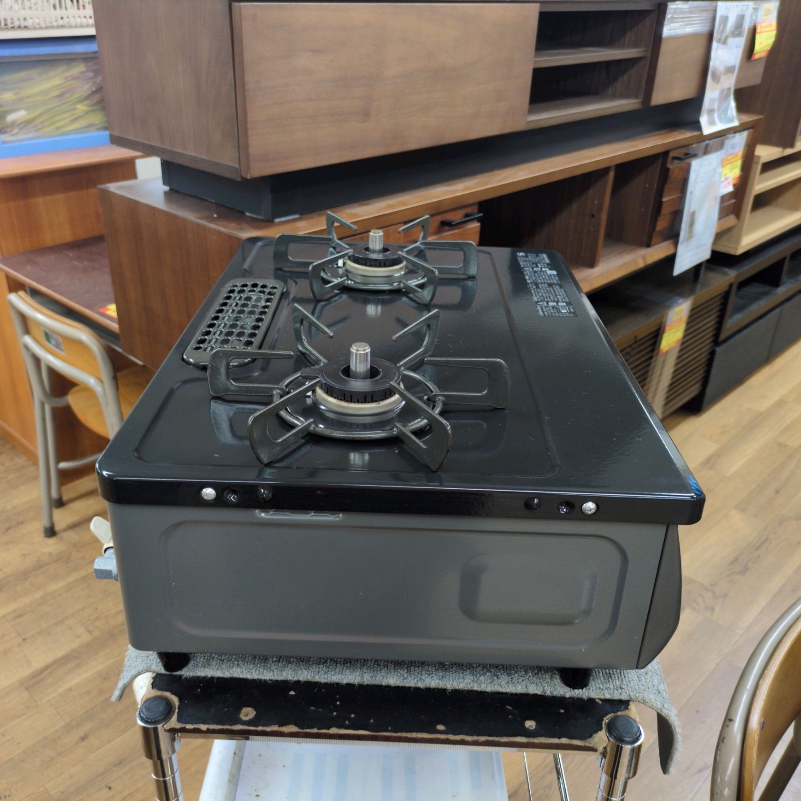 都市ガスコンロ 水無し片面焼きグリル