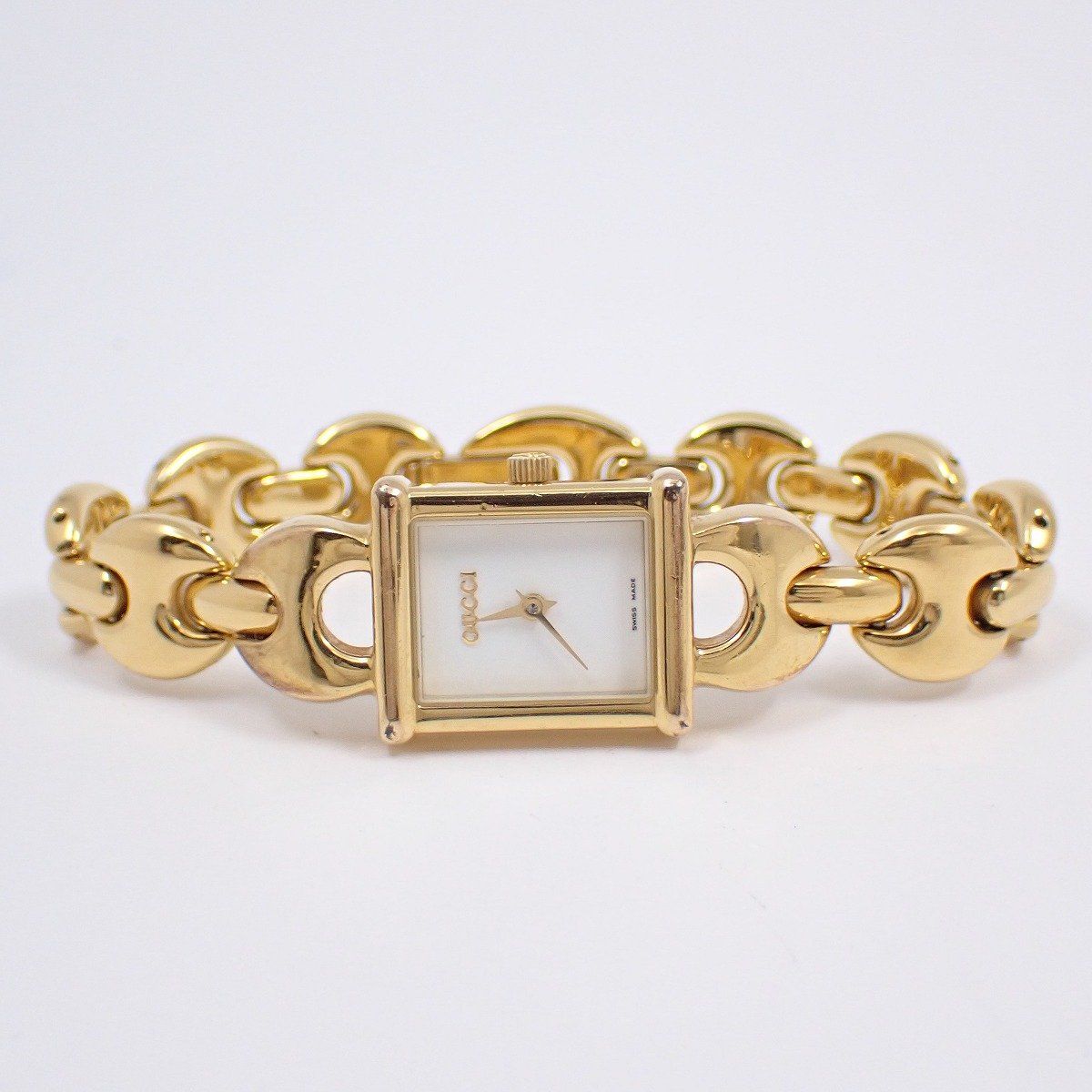 グッチ 1800L クォーツ レディース 腕時計 ゴールドGP 白文字盤