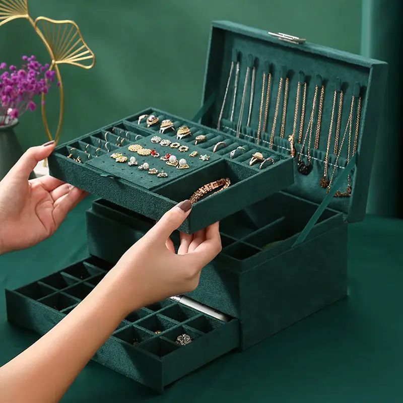 ⭐︎ジュエリーボックス アクセサリー収納 大容量 グリーン 楽天市場】グリーン（収納ボックス・ケース｜ジュエリー