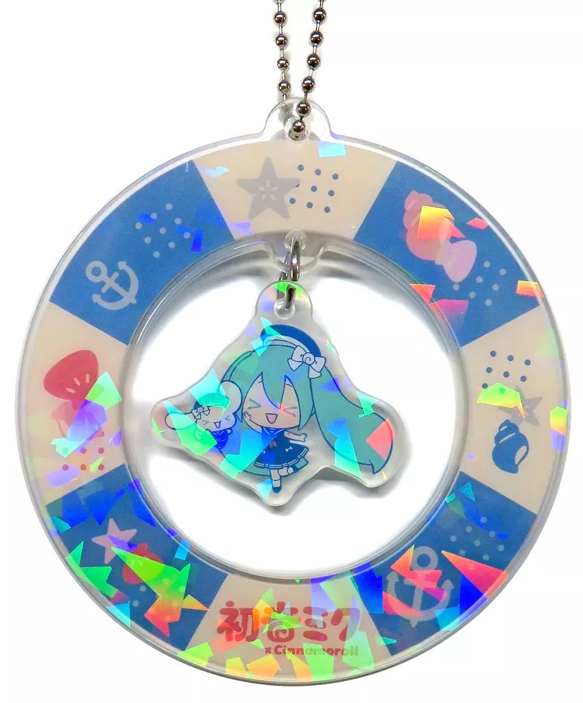 中古】キーホルダー 初音ミク＆シナモロール(青) ゆらゆら