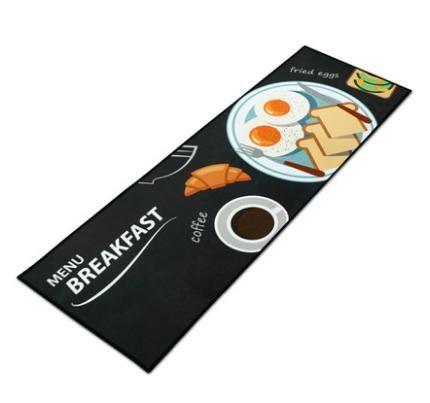キッチンマット ブレックファースト 目玉焼き カフェ風 滑り止め (大サイズ)