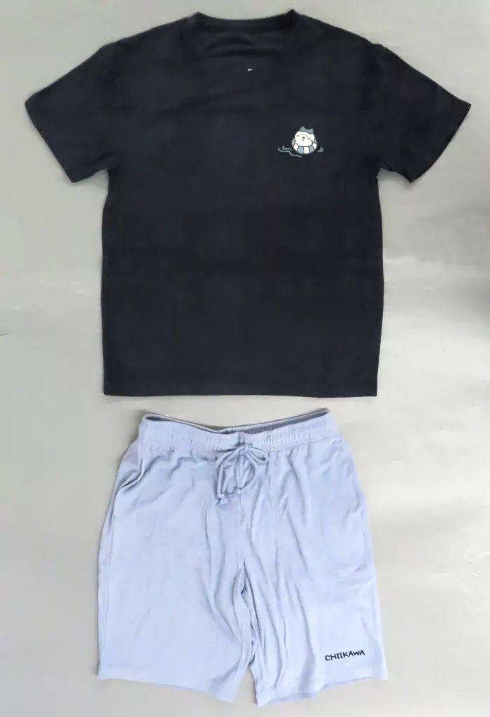 [Used] Clothing and accessories Hachiware Chiikawa Summer Vacation Dry Pile Set (Short Sleeve &Shorts) Navy Men's M size Chiikawa×GU