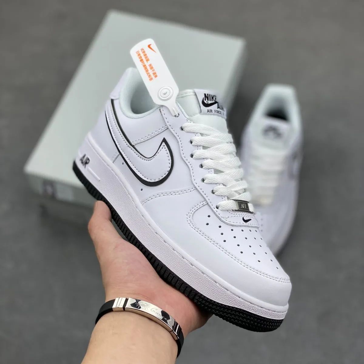 ナイキ スニーカー エアフォース Air Force 1'07 Low Certified Fresh Sail Grey 革 ホワイト ブラック枠 メンズ スニーカー メンズ シューズ>