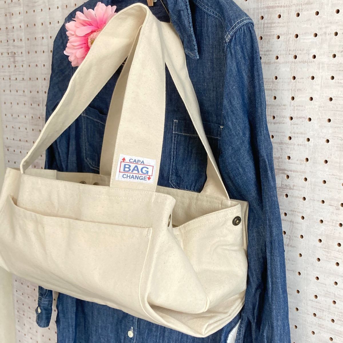 CAPA CHANGE BAG　特大からA4ズまで大きさ変えて使える帆布トート