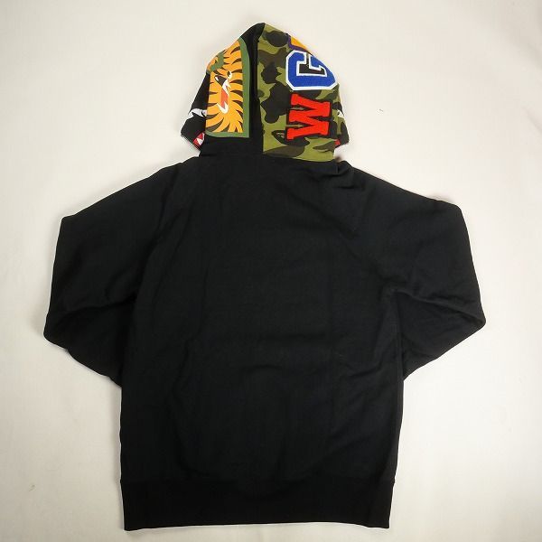 Size【L】 A BATHING APE ア ベイシング エイプ SHARK HALF ZIP PULLOVER HOODIE BLACK シャークパーカー  黒 【新古品・未使用品】 20810731 - メルカリ