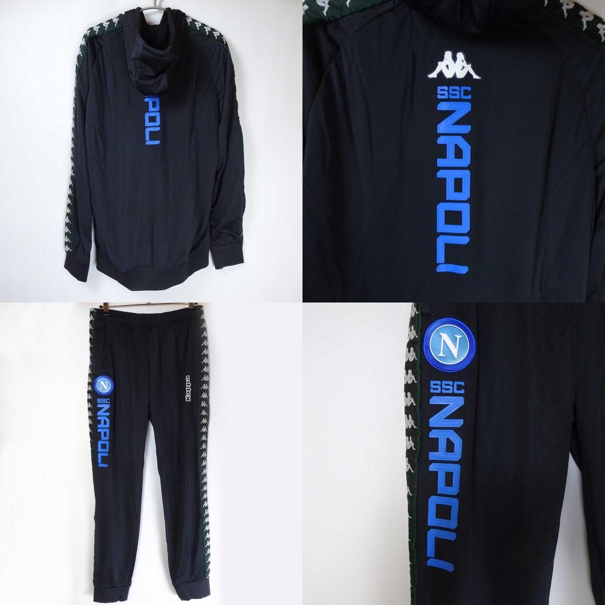 Kappa - 【中古・未使用品】カッパ SSCナポリ 18-19 フルジップ トラックスーツ 上下 2XL Blue Dark Green 3032TI0 メンズ Kappa サッカー Kappa - 【中古・未使用品】カッパ SSCナポリ 18-19 フルジップ